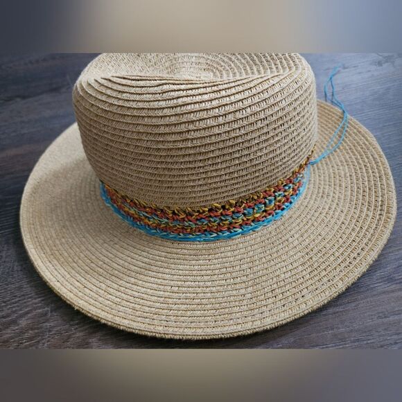 Scala Collection Natural Multi Braid Straw Safari Hat Excellent Condition - Picture 3 of 8